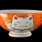 Grøn kawaii Vinkekat risskål i keramik